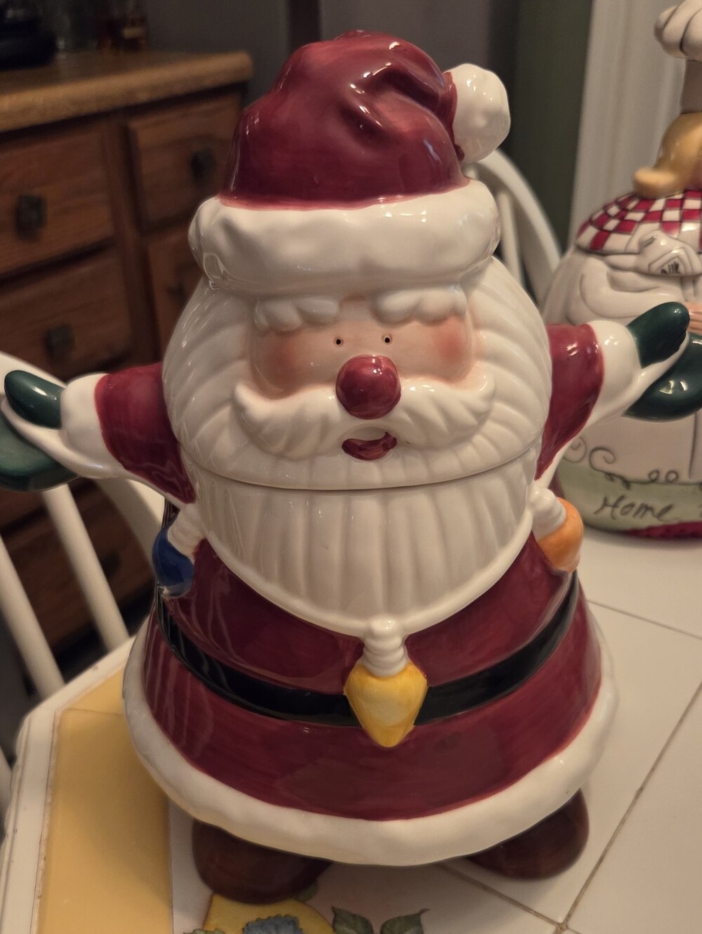Adorabl3 Festive Red Santa Cookie Jar - Holiday Home Décor